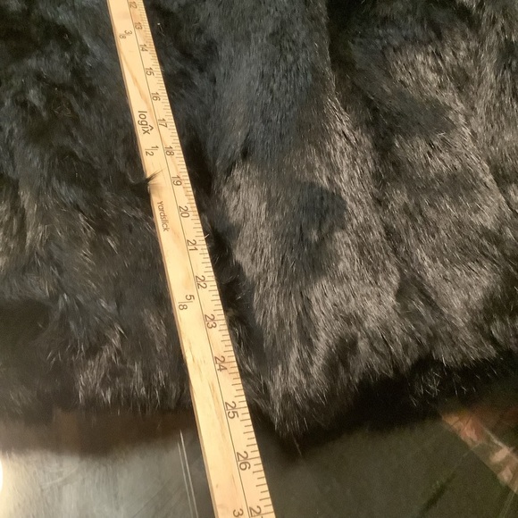 Mademolselle furs vintage L genuine black rabbit fur mob wife quiet luxury coat - Picture 14 of 14
